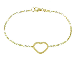 Yellow gold heart bracelet