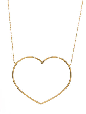18K yellow gold necklace with a heart