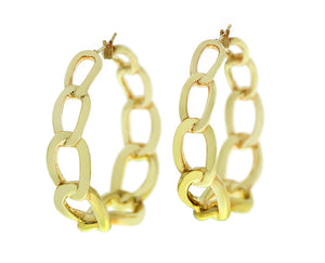 Yellow gold chain earrings