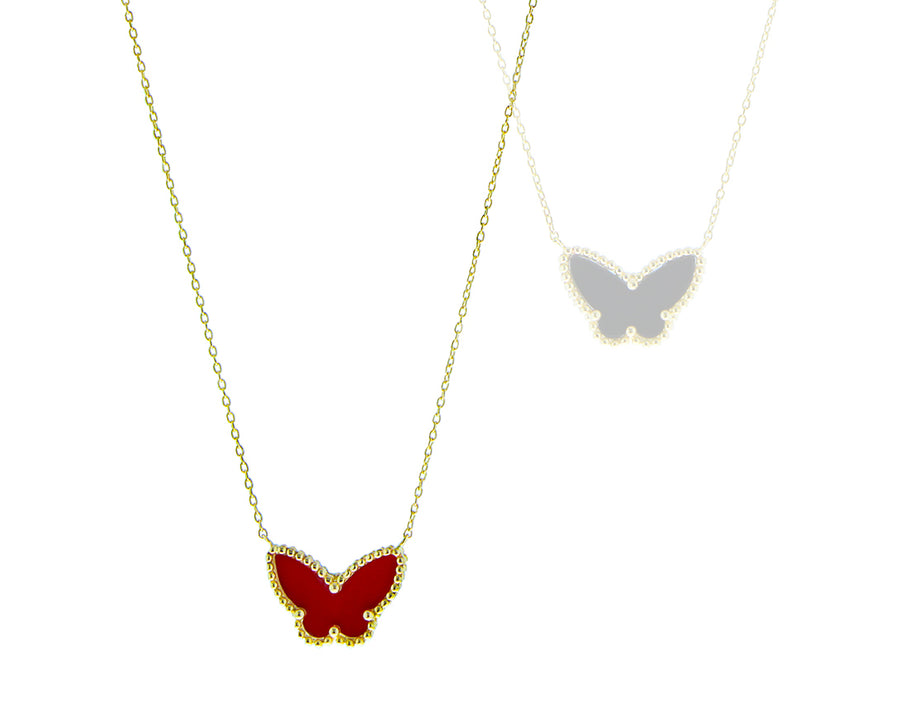 Yellow gold necklace with butterfly