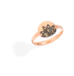 DoDo 9K rosegold ring with sun in brown diamond