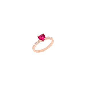 DoDo 9K rose gold and diamond heart ring