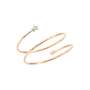 Rose gold spiral bracelet with stars