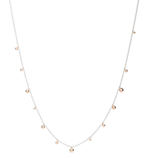 DoDo silver necklace with rose gold balls