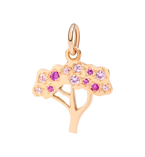 Cherry tree pendant with sapphires