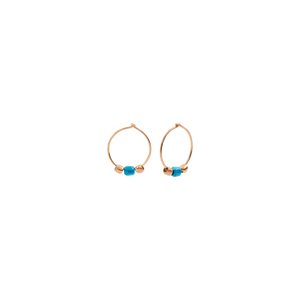 DoDo rose gold earrings with turquoise ceramic