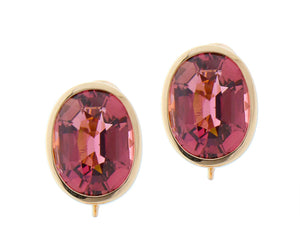 Rose gold earrings with rubellite