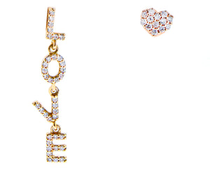 LOVE and/or heart stud earrings