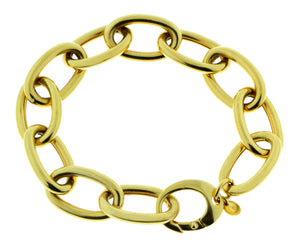 Yellow gold round chain bracelet