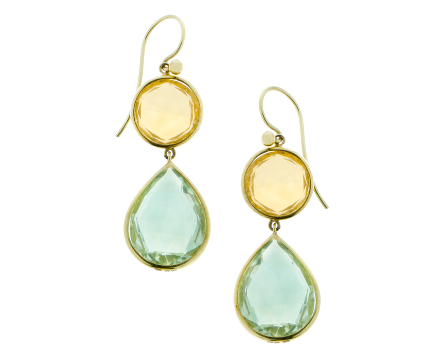 Yellow gold and gemstone earrings