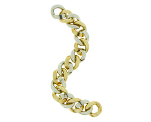 Yellow and white gold link bracelet
