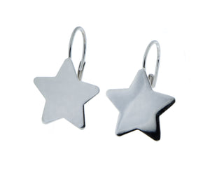 White gold star or heart earrings