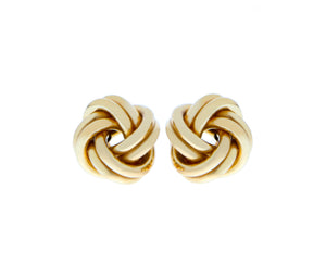 Small rose gold knot ear studs