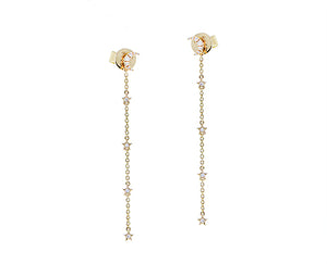 Rose gold and diamond moon & star earrings