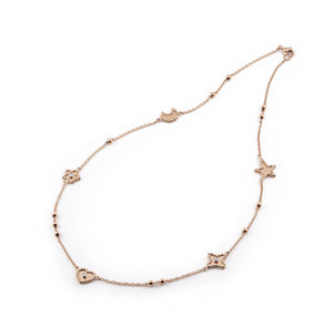 Rose gold necklace with diamonds