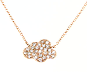 18K rose gold necklace with a diamond cloud