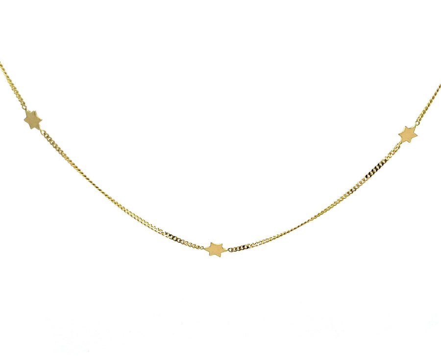 Yellow gold necklace with charms
