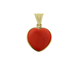 Coral and yellow gold pendant