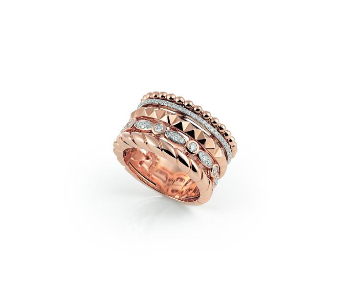 Rose gold and diamond ring