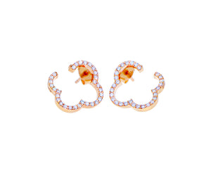 Rose gold clover earrings with diamonds