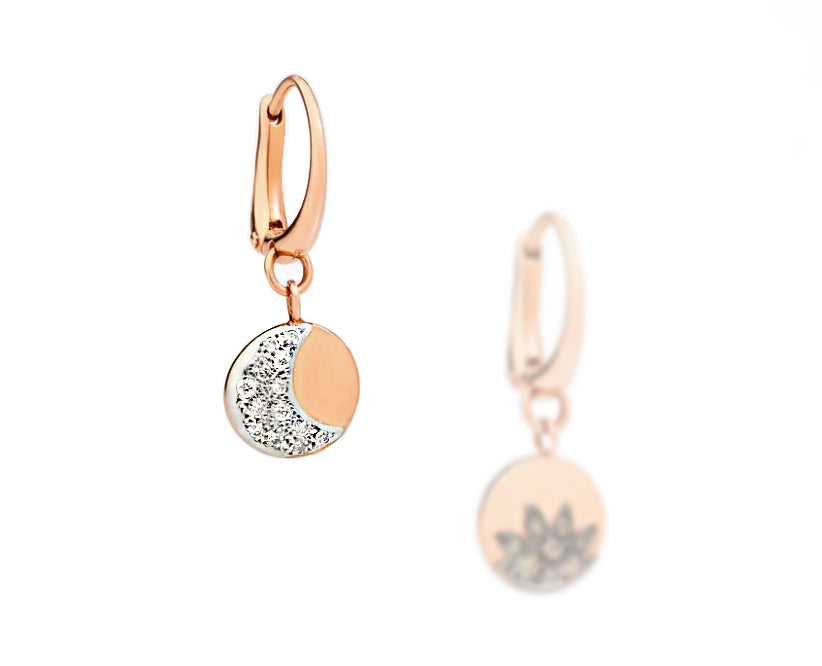DoDo single rose gold luminary earring with diamonds or brown diamonds
