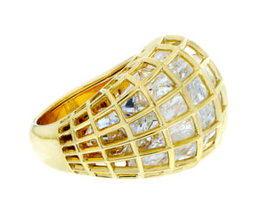 Yellow gold cage ring