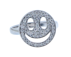 Diamond smiley ring