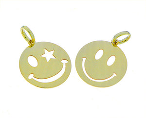 Yellow gold smiley pendant
