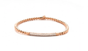 Rose gold stretch bracelet with diamonds
