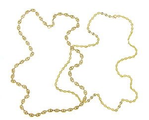 Vintage yellow gold coffeebean link necklaces