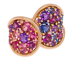 Multicolor gemstone ring