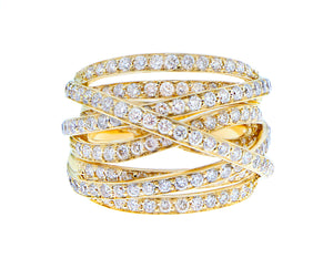 18K geelgouden ring met diamanten
