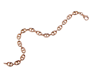 Rose gold coffee bean bracelet with a lobster clasp closure