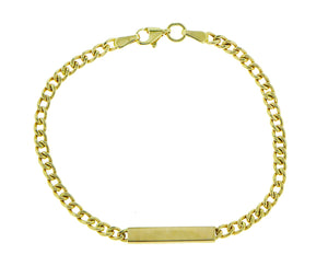 Yellow gold bracelet with a tag