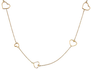 18K necklace with hearts in different sizes