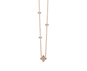 Rose gold necklace with diamond star with 3 small diamond stars
