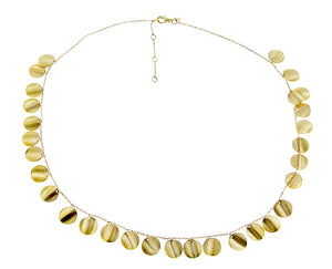 Yellow gold necklace with small coins