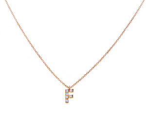 Necklace with diamond letter