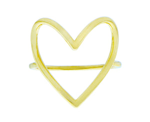 Yellow gold heart or star ring