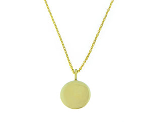 Yellow gold necklace with a coin pendant