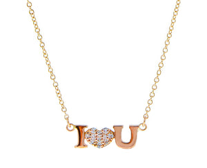 Rose gold necklace with a diamond heart
