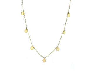 Yellow gold necklace with 7 coins