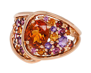 Multicolor gemstone ring