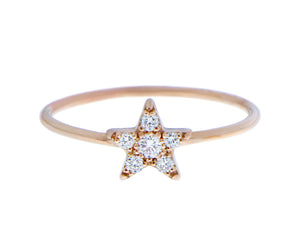 Roségouden ring met een diamanten ster
