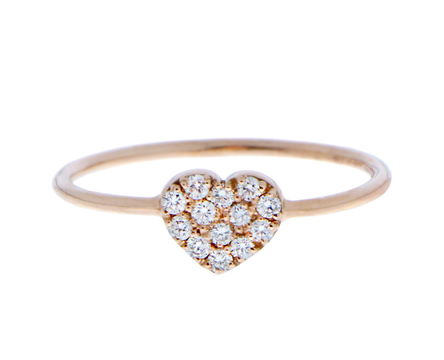 Rose gold ring with a diamond star