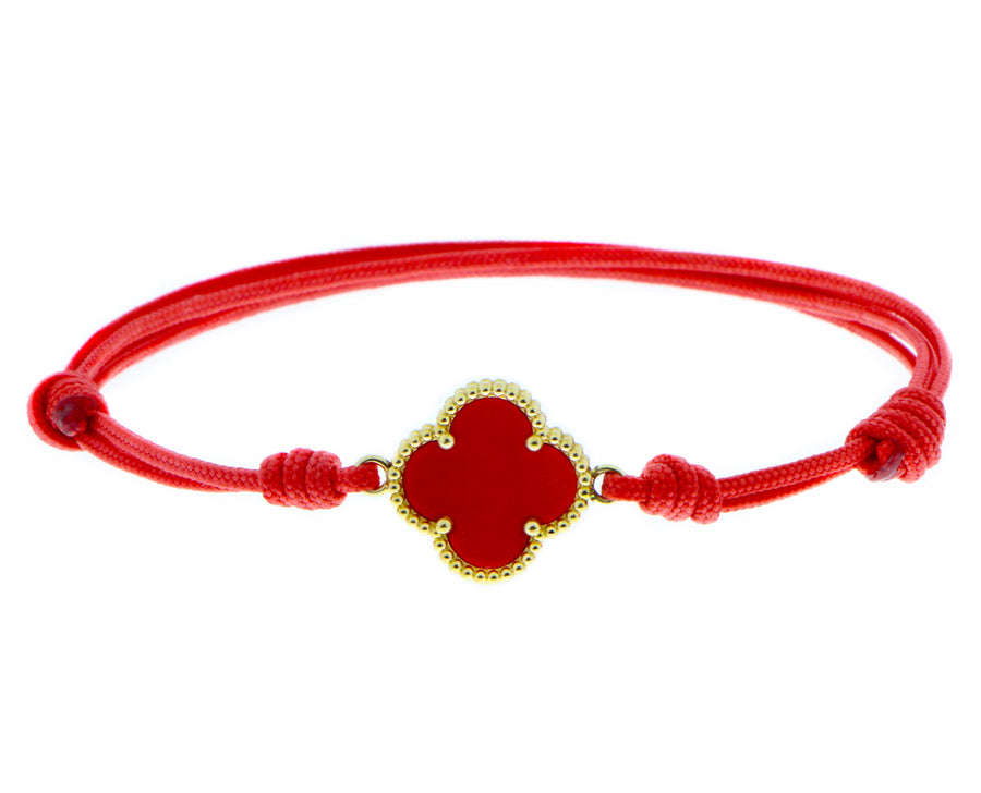 Yellow gold clover bracelet